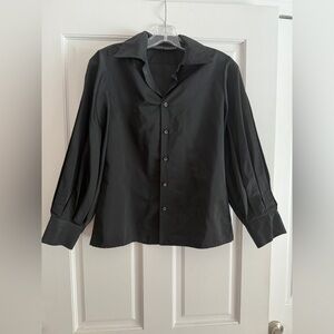 Ralph Lauren Black Label Balloon Sleeve Taffeta Blouse Size 4